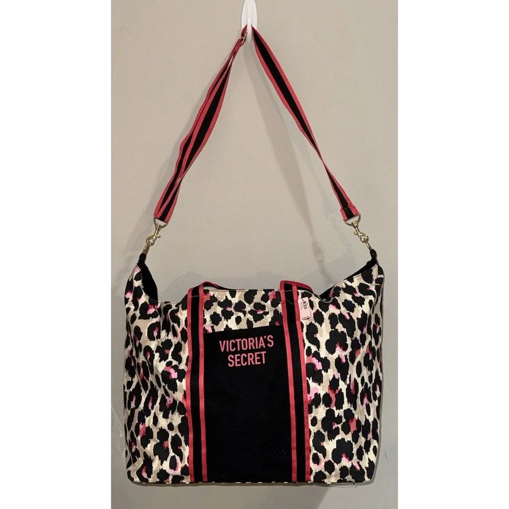 VICTORIAS SECRET WILD LEOPARD DUFFLE TOTE BAG WEEKENDER PURSE GYM BEACH